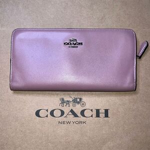 COACH Pink Leather Skinny Wallet Gunmetal Hardware AUTHENTIC